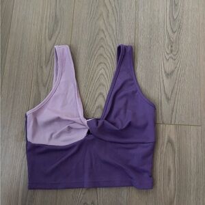 Colorblock Purple Crop Top